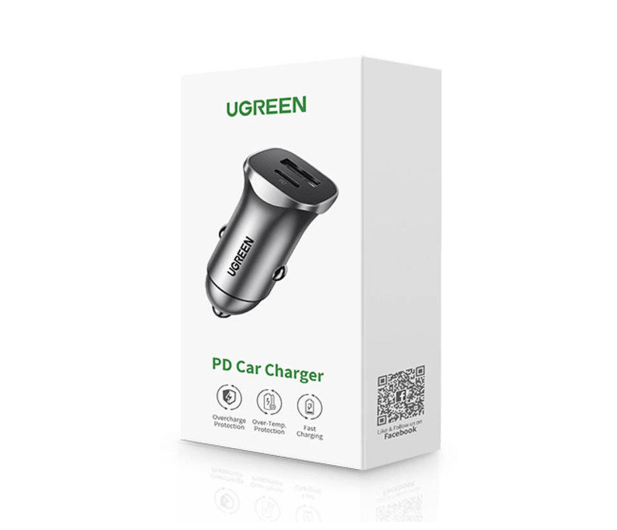 UGREEN Ładowarka samochodowa CD130 USB USB-C 24W szara - 1488958 - zdjęcie 2